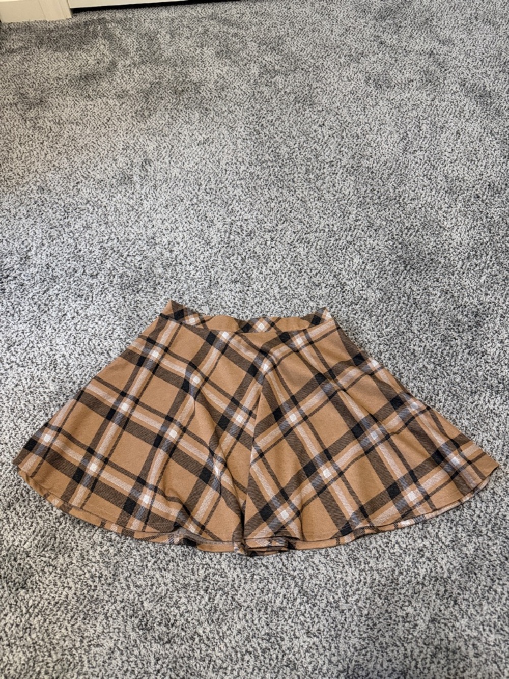 Windsor Tan Plaid A-Line Skirt